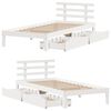 vidaXL Cadre de lit avec tiroirs sans matelas blanc 90x200 cm