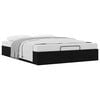 vidaXL Cadre de lit ottoman Noir Lit double classique Tissu
