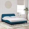 vidaXL Cadre de lit avec t&ecirc;te de lit Dover bleu 160x200cm velours