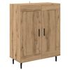 vidaXL Haut Armoire 2 pcs Ch&ecirc;ne artisanal Bois Agglom&eacute;r&eacute; et Verre