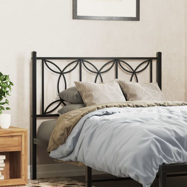 vidaXL T&ecirc;te de lit de remplacement m&eacute;tal noir 107 cm
