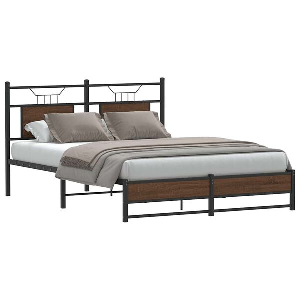vidaXL Cadre de lit sans matelas chêne marron 137x190 cm