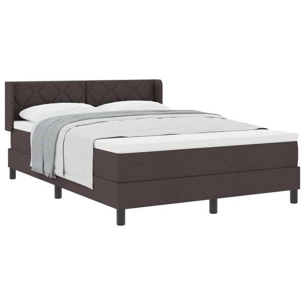 vidaXL Lit &agrave; ressorts avec matelas Marron fonc&eacute; 200 x 160 cm Polyester
