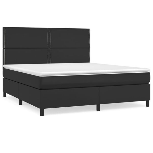 vidaXL Sommier &agrave; lattes de lit avec matelas Noir 160x200 cm