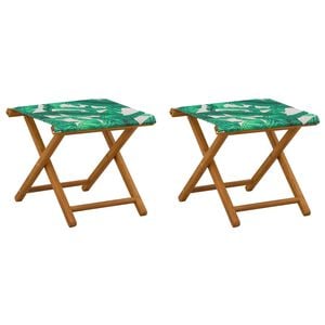 vidaXL Chaise Longue 2 pcs Bois d'eucalyptus massif Motif feuilles