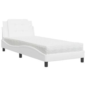 vidaXL Lit avec matelas Zadar blanc 80x200 cm similicuir