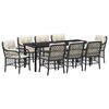 vidaXL Ensemble de salle &agrave; manger pour jardin 9 pc Noir polyrotin