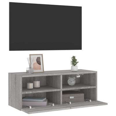 vidaXL Meuble TV mural sonoma gris 80x30x30 cm bois d'ingénierie