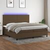 vidaXL Sommier &agrave; lattes de lit matelas et LED Marron fonc&eacute; 200x200 cm