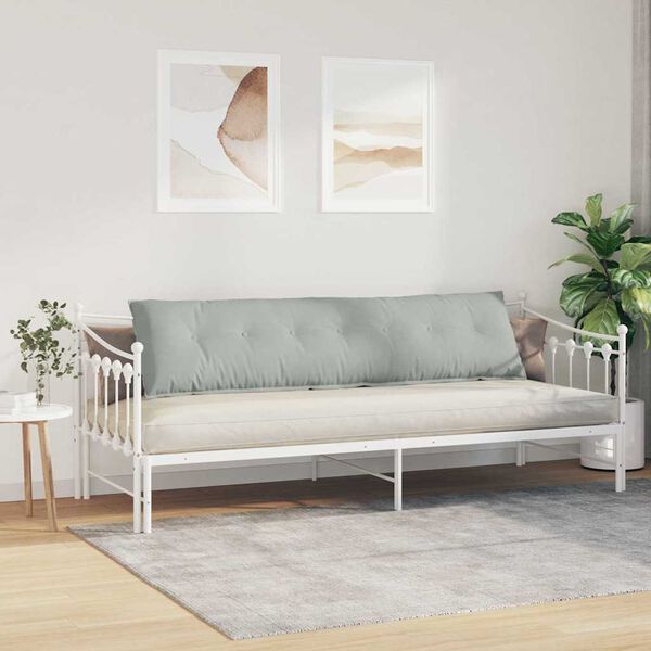 vidaXL Coussin de Dos Gris clair 200 x 50 cm Tissu en velours c&ocirc;tel&eacute;