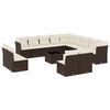 vidaXL Salon de jardin avec coussins 14 pcs marron r&eacute;sine tress&eacute;e