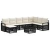 vidaXL Ensemble de canap&eacute; de jardin 9 pc Noir polyrotin