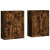 vidaXL Armoires murales 2 pcs ch&ecirc;ne fum&eacute; bois d'ing&eacute;nierie