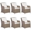 vidaXL Ensemble &agrave; manger de jardin 7 pcs Marron