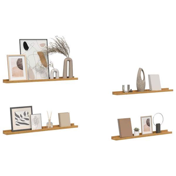 vidaXL &Eacute;tag&egrave;re Murale 4 pcs Beige 80 x 9 x 3 cm Bois d'ing&eacute;nierie