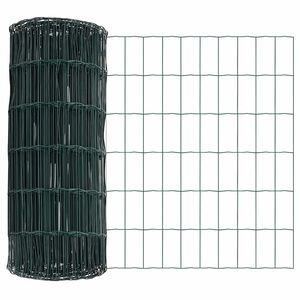 vidaXL Cl&ocirc;ture Euro Vert 0,4 x 25 m Fer rev&ecirc;tu de PVC