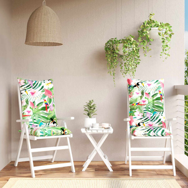 vidaXL Coussins de chaise de jardin dossier haut lot de 2 multicolore