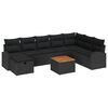 vidaXL Ensemble de canap&eacute; de jardin 9 pc Noir polyrotin