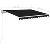 vidaXL Auvent manuel r&eacute;tractable avec LED 3x2,5 m Anthracite
