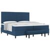 vidaXL Lit &agrave; ressorts avec matelas Bleu 200 x 200 cm tissu