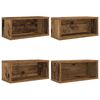 vidaXL Rack de rangement pour CD 4 pc Bois de ch&ecirc;ne 40 x 17 x 17 cm