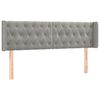 vidaXL T&ecirc;te de lit &agrave; LED Gris clair 147x16x78/88 cm Velours