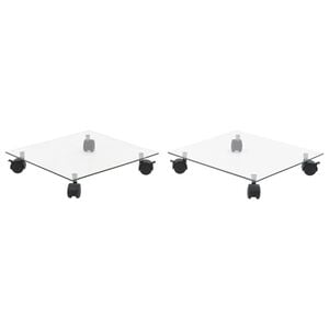 vidaXL Support carr&eacute; pour plantes 2 pcs Verre tremp&eacute; 35 x 35 cm