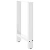 vidaXL Pieds de table &agrave; manger Blanc 2 pi&egrave;ces 50 x (72-73) cm Acier