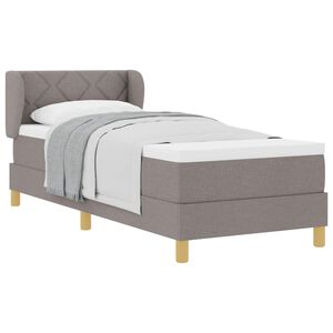 vidaXL Lit &agrave; ressorts avec t&ecirc;te de lit Taupe 80 x 200 cm tissu