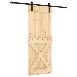 vidaXL Porte coulissante 80 x 210 cm Bois de pin massif (non trait&eacute;)