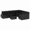 vidaXL Salon de jardin 10 pcs avec coussins noir r&eacute;sine tress&eacute;e