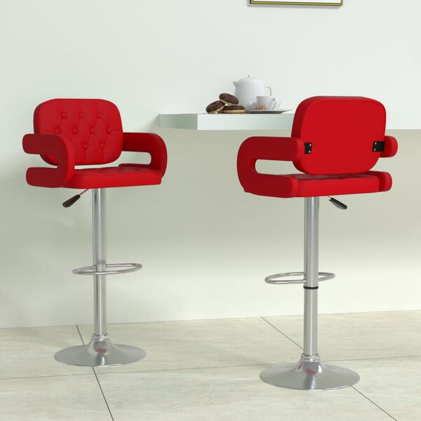 vidaXL Tabourets de bar lot de 2 rouge bordeaux similicuir