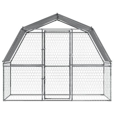 vidaXL Cage pour chiens avec toit et porte argenté acier galvanisé