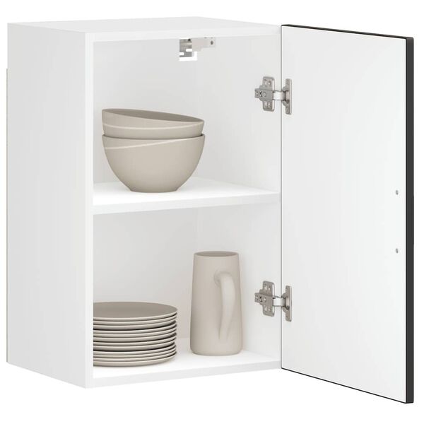 vidaXL Armoire murale de cuisine Porto noir bois d'ing&eacute;nierie