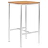 vidaXL Table de bar 60x60x105 cm Bois de teck solide et inox