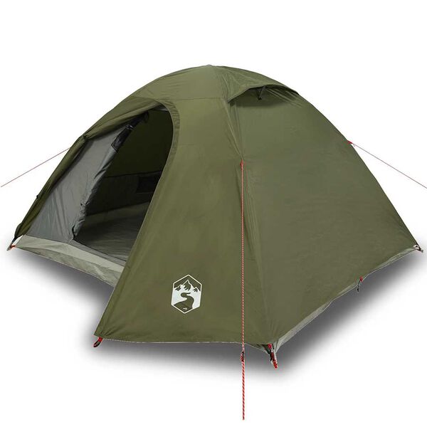 vidaXL Tente de camping &agrave; d&ocirc;me 3 personnes vert olive imperm&eacute;able