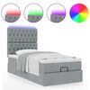 vidaXL Cadre de lit ottoman et matelas gris clair 100x200 cm tissu