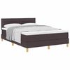 vidaXL Lit boxspring avec matelas Marron fonc&eacute; 140 x 190 cm tissu