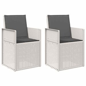 vidaXL Chaises de jardin salle &agrave; manger 2 pc Blanc et anthracite PP