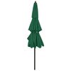 vidaXL Parasol de jardin à 3 niveaux avec mât en aluminium vert 3 m