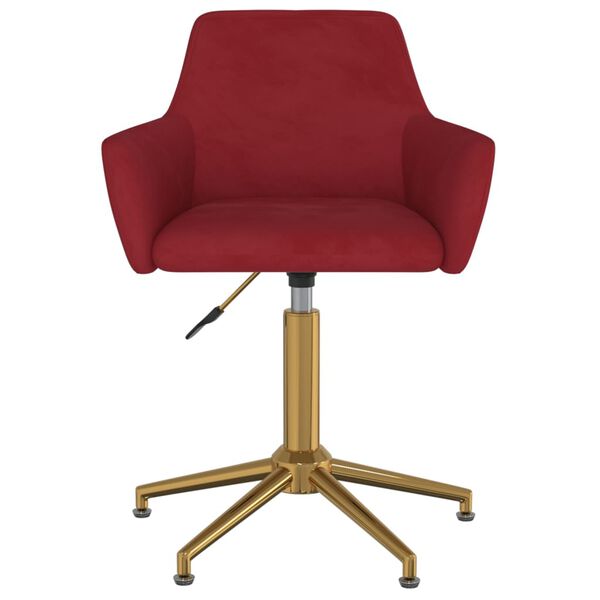 vidaXL Chaise pivotante de bureau Rouge bordeaux Velours