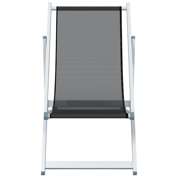 vidaXL Chaises de plage pliantes lot de 2 gris aluminium et textil&egrave;ne