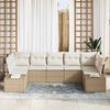 vidaXL Ensemble de canap&eacute; de jardin 7 pcs Beige et cr&egrave;me Poly rotin