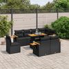 vidaXL Salon de jardin 9 pcs avec coussins noir r&eacute;sine tress&eacute;e