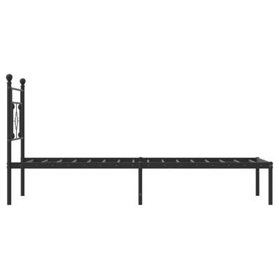 vidaXL Cadre de lit métal sans matelas avec tête de lit noir 100x200cm