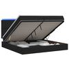 vidaXL Lit coffre avec matelas et LED Noir 200 x 200 cm Tissu