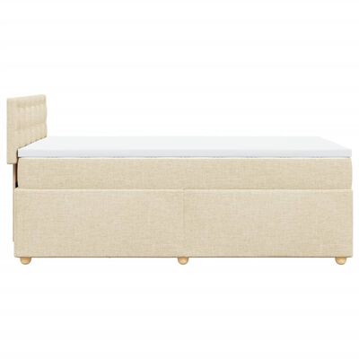 vidaXL Sommier à lattes de lit et matelas Crème 90x190 cm Tissu