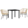 vidaXL Ensemble de salle &agrave; manger pour jardin 3 pc Marron polyrotin