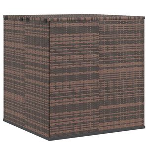 vidaXL Bo&icirc;te &agrave; coussins de jardin R&eacute;sine tress&eacute;e 100x97,5x104cm Marron