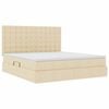 vidaXL Lit avec rangement et matelas Cr&egrave;me 160 x 200 cm Polyester